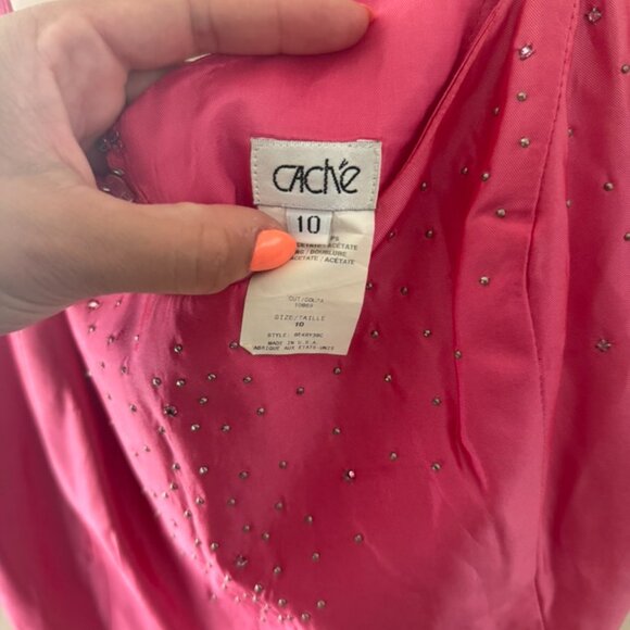 Vintage Cache RARE Y2K Dress Womens 10 Barbiecore Feminie Maxi Skirt Tank Prom - Picture 7 of 15